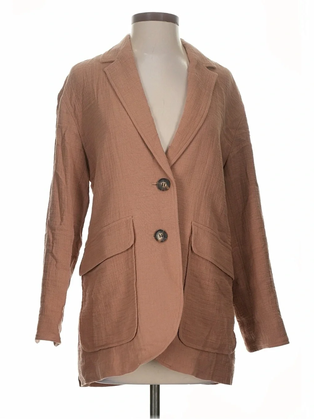 Madewell NWT Linen Blend Blazer Neutral Quiet Luxury Oversized Jacket Size Small
